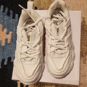 Fashion Nova Kids Cream Sneakers